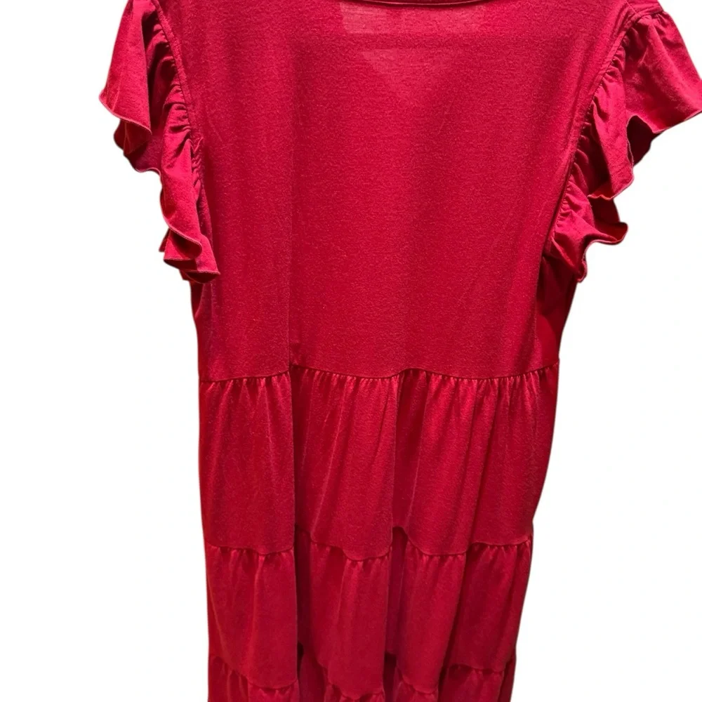 Source Unknown Red Ruffle Sleeve Mini Dress - Picture 4 of 12